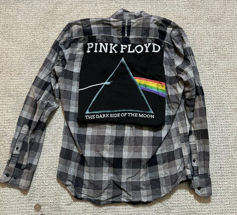 Upcycled Flannel Pink Floyd Rock Concert Flannel - CC Originals