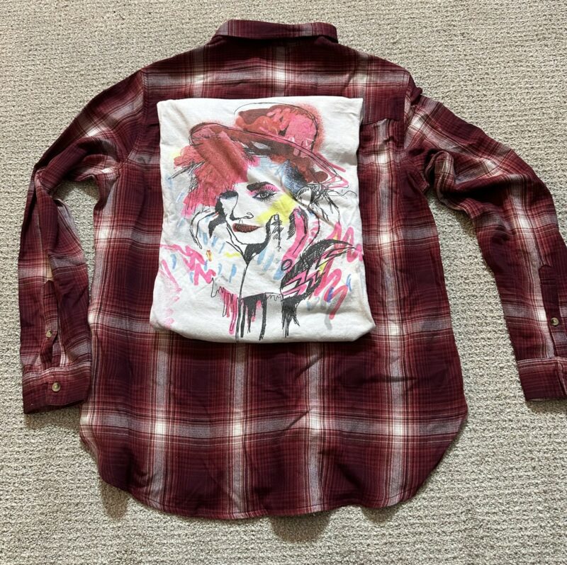 Upcycled Flannel David Bowie Art Rock Concert Flannel - CC Originals