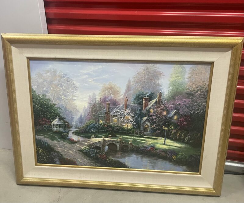 Beautiful Light Landscape Original Painting Inspired by Thomas Kinkade