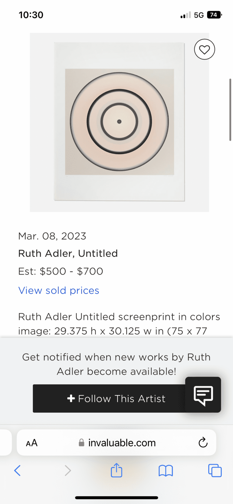Ruth Alder Limited Edition Lithograph Signed 36" x 48" - Image 3