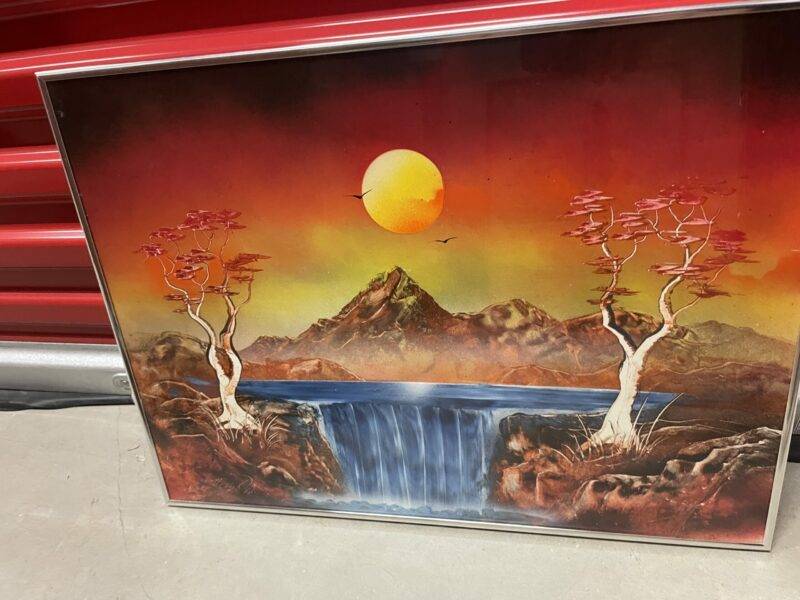 Original Local Street Artist Waterfall Landscape Painting