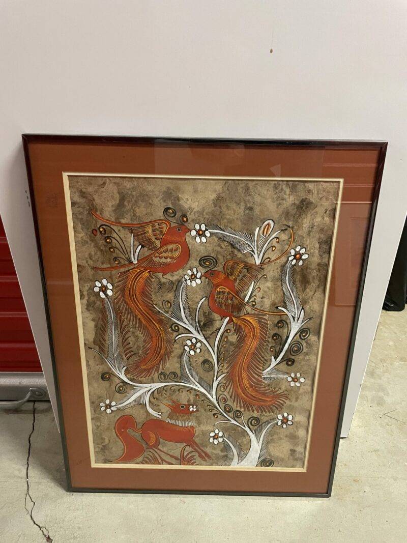 Rare Aboriginal Painting on Velum Leather 18" x 24"
