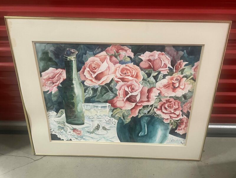 Vickie Nelson Watercolor Bouquet of Roses Signed