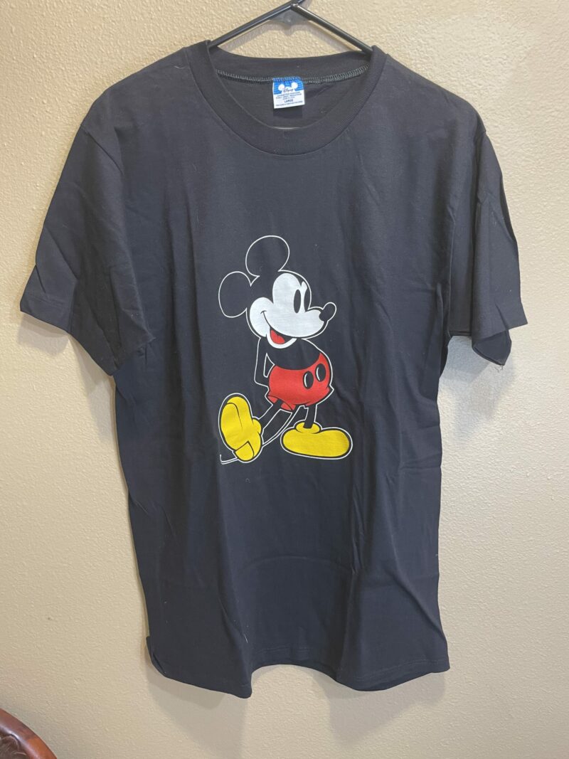 Vintage 1980's Mickey Mouse Made in USA Clean Black T-Shirt