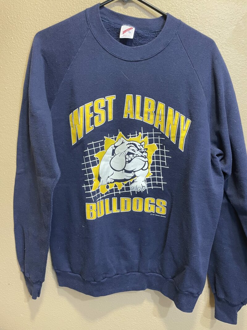 Vintage West Albany Bulldogs Graphic Crew Neck Sweater