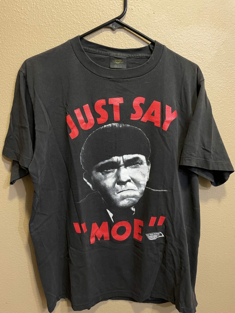 Just Say "Moe" 3 Stooges Vintage 1970's T Shirt Changes (6/10)