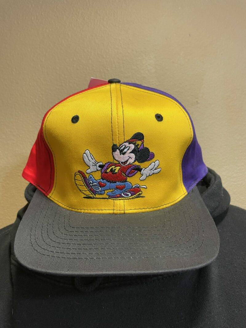 Vintage Mickey Mouse Color Block Snapback New W Tags 1980's