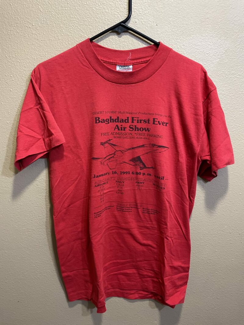 Vintage 1st Baghdad Air Show Military Rare Promo T Shirt