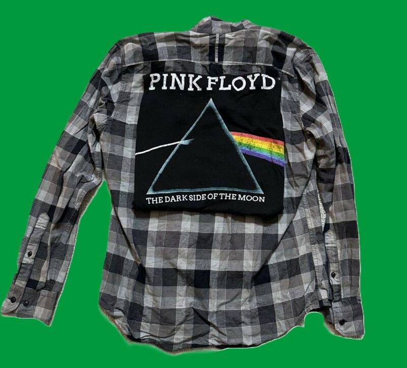 Upcycled Flannel Pink Floyd Rock Concert Flannel - CC Originals