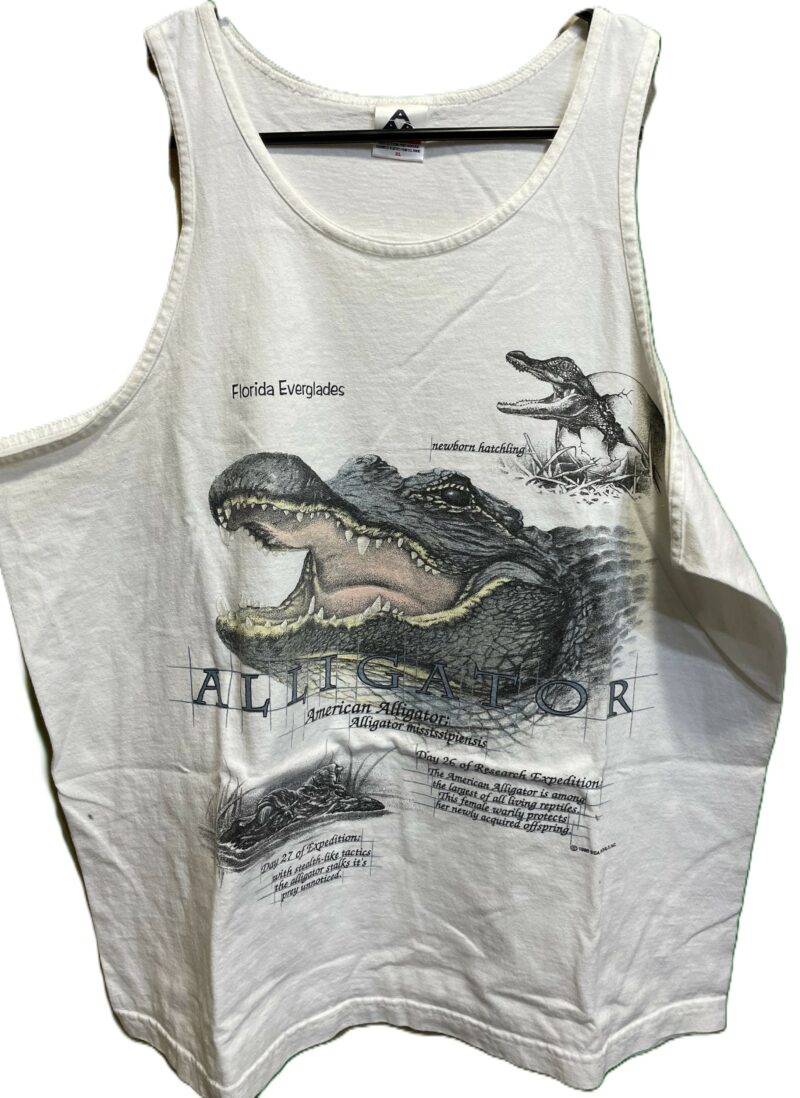 Vintage Alligator Scientific Art T-Shirt Very Rare Tank Top - Image 2