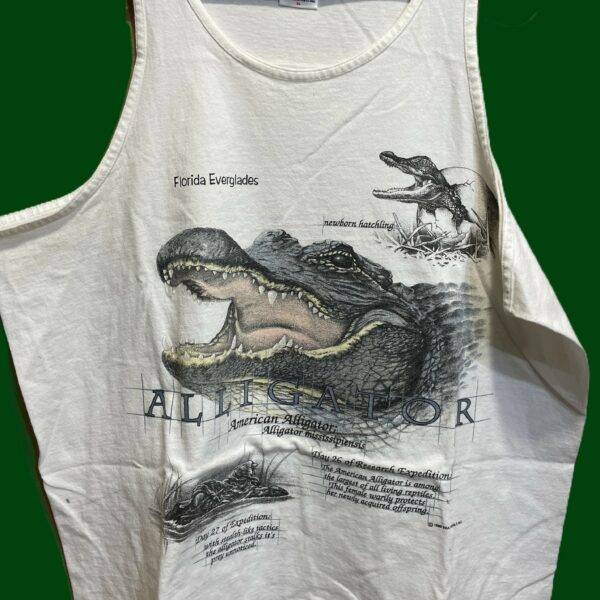 Vintage Alligator Scientific Art T-Shirt Very Rare Tank Top