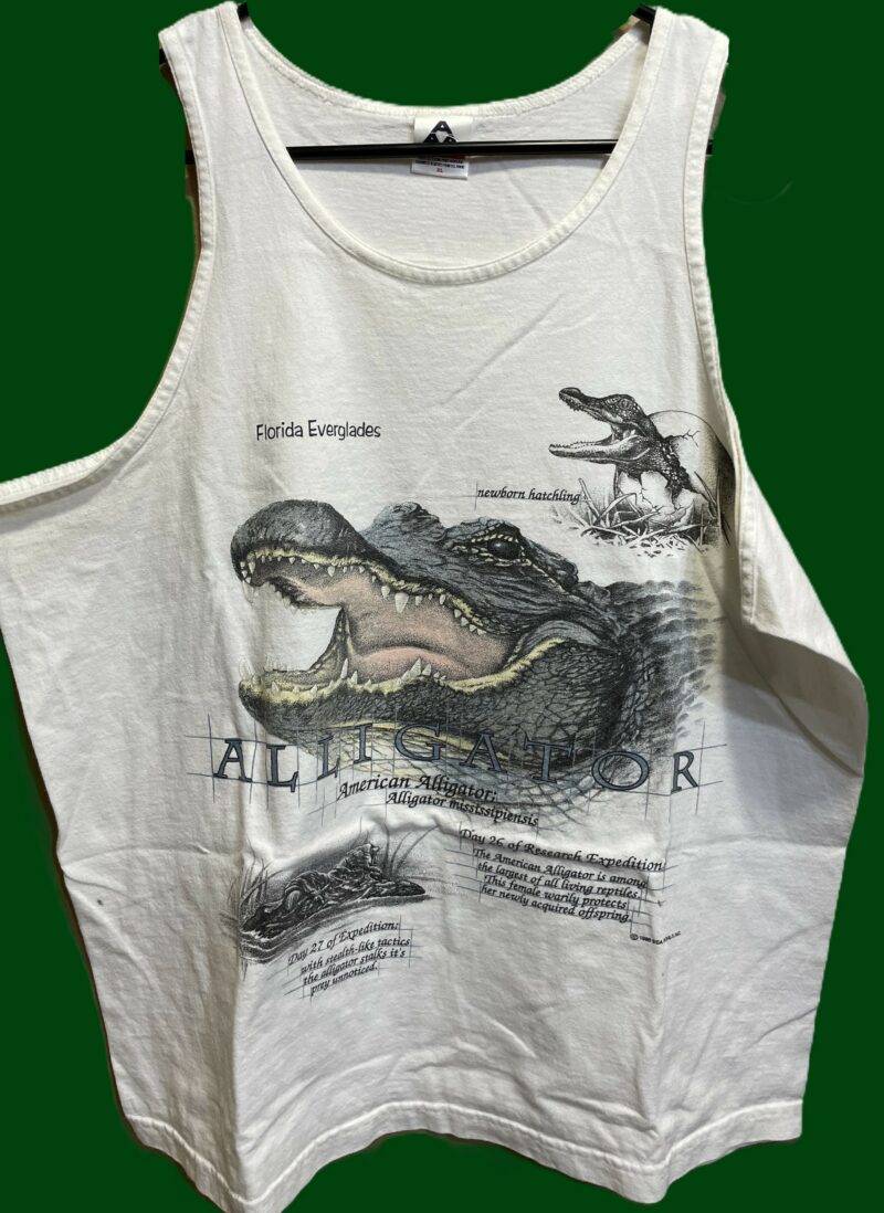 Vintage Alligator Scientific Art T-Shirt Very Rare Tank Top