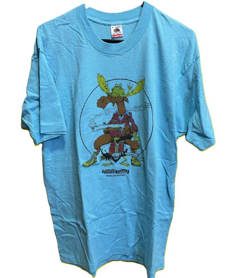 Vintage Moose w/ Gun Hunting T Shirt 1980's Made in USA