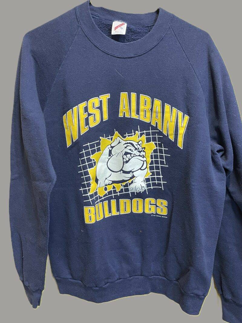 Vintage West Albany Bulldogs Graphic Crew Neck Sweater - Image 2
