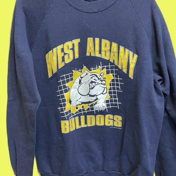 Vintage West Albany Bulldogs Graphic Crew Neck Sweater