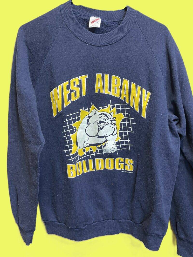 Vintage West Albany Bulldogs Graphic Crew Neck Sweater