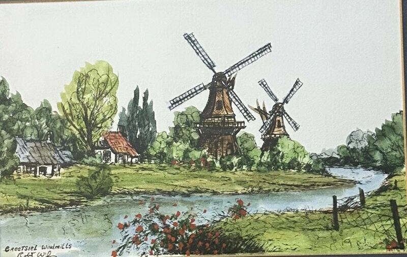 Robert Wilson Greetsial Listed Artist Watercolor Framed Painting