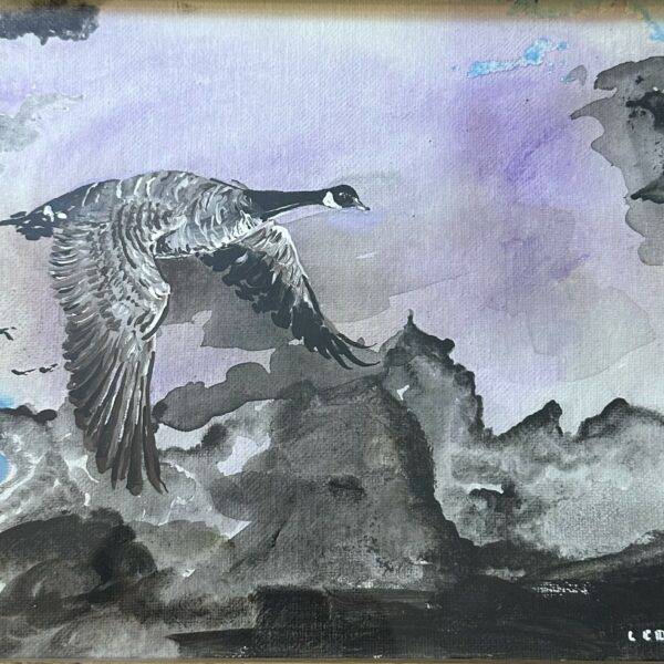 Leonard Collins Oil on Canvas Artist from Oregon Flight 8" x 10"