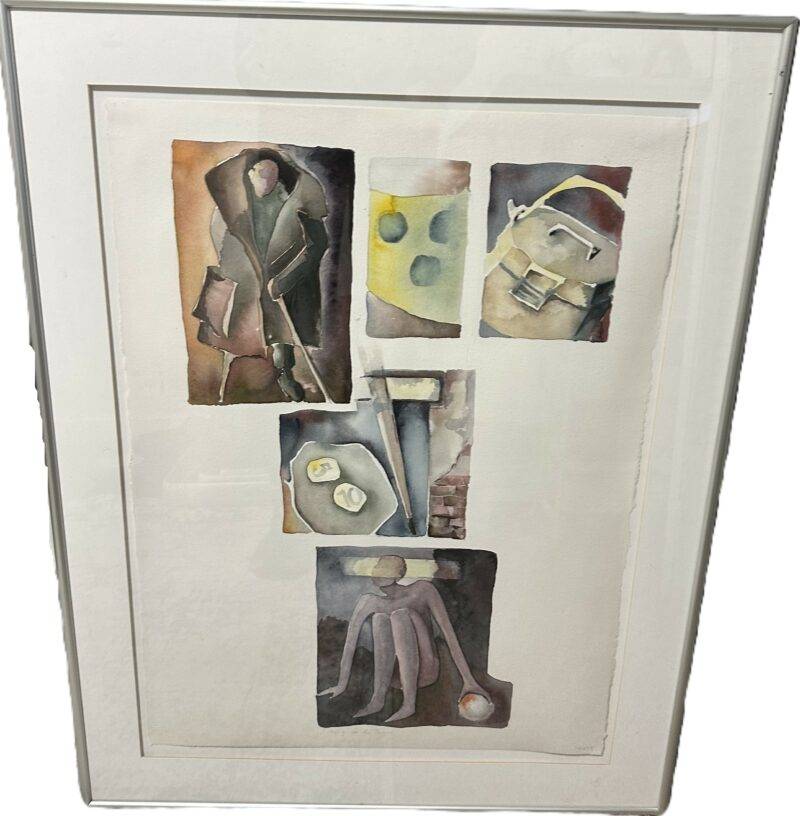 Eden Sagaret "Looking for the Begger" - Original Watercolor 24" x 36" Listed Oregon Artist - Image 2