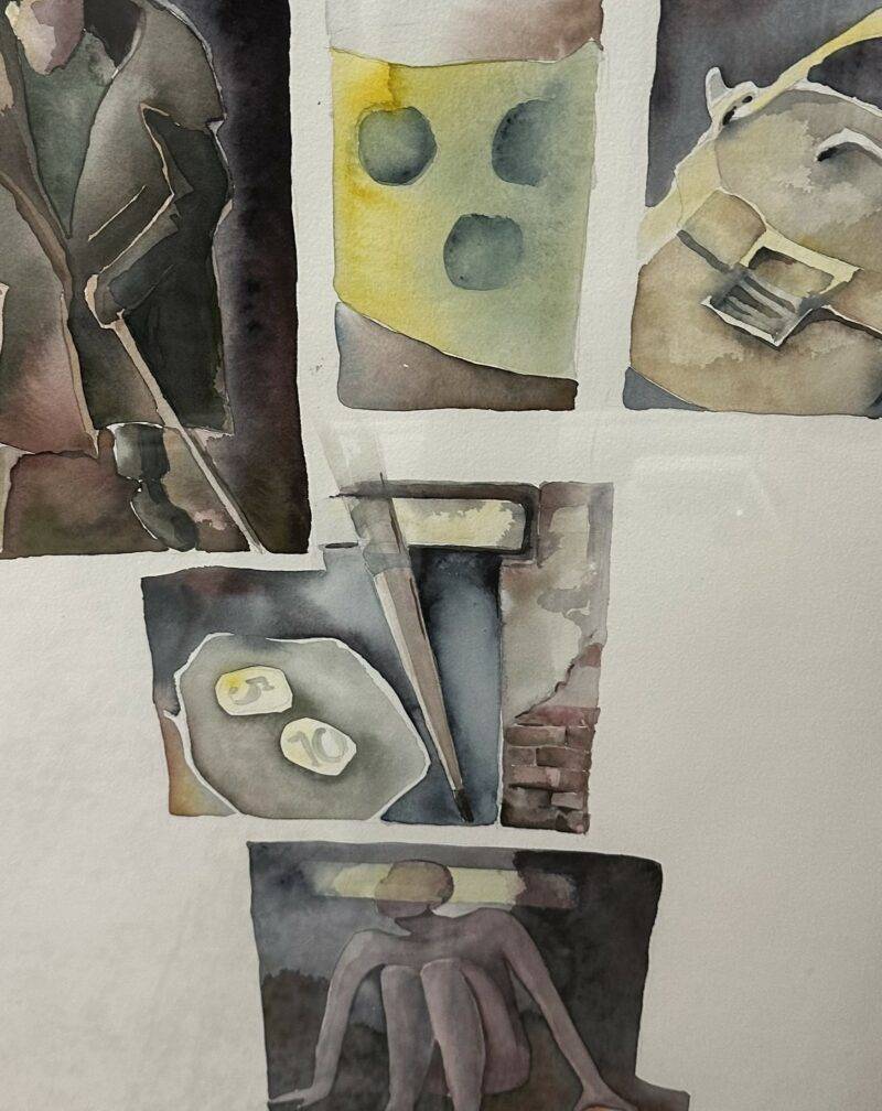 Eden Sagaret "Looking for the Begger" - Original Watercolor 24" x 36" Listed Oregon Artist