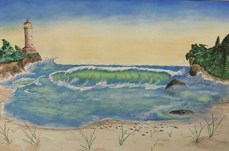 HUGE Original Watercolor Painting of Oregon Coast