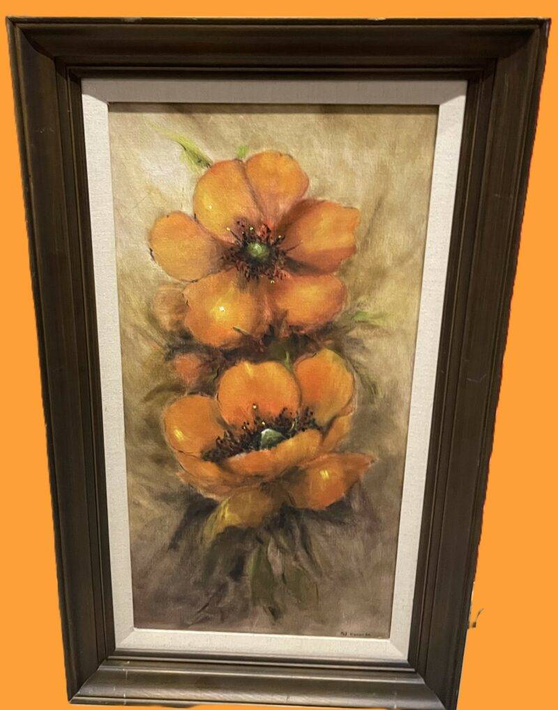 Original Floral Large Oil Painting on Panel - 24" x 48" - Image 4