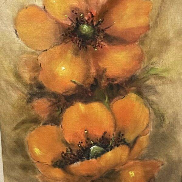 Original Floral Large Oil Painting on Panel - 24" x 48"