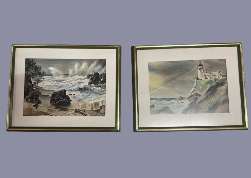 Norman Gordon - Pair of Original Watercolors of Ocean Coast - Lincoln City, Oregon 18" x 24" - Image 5