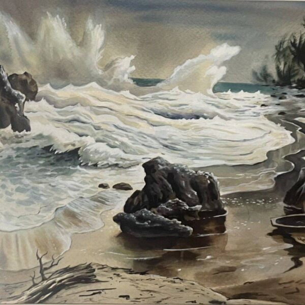 Norman Gordon - Pair of Original Watercolors of Ocean Coast - Lincoln City, Oregon 18" x 24"