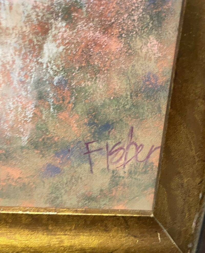Fisher Signed Original Pastel of Portland City of Bridges 1970's - Image 3