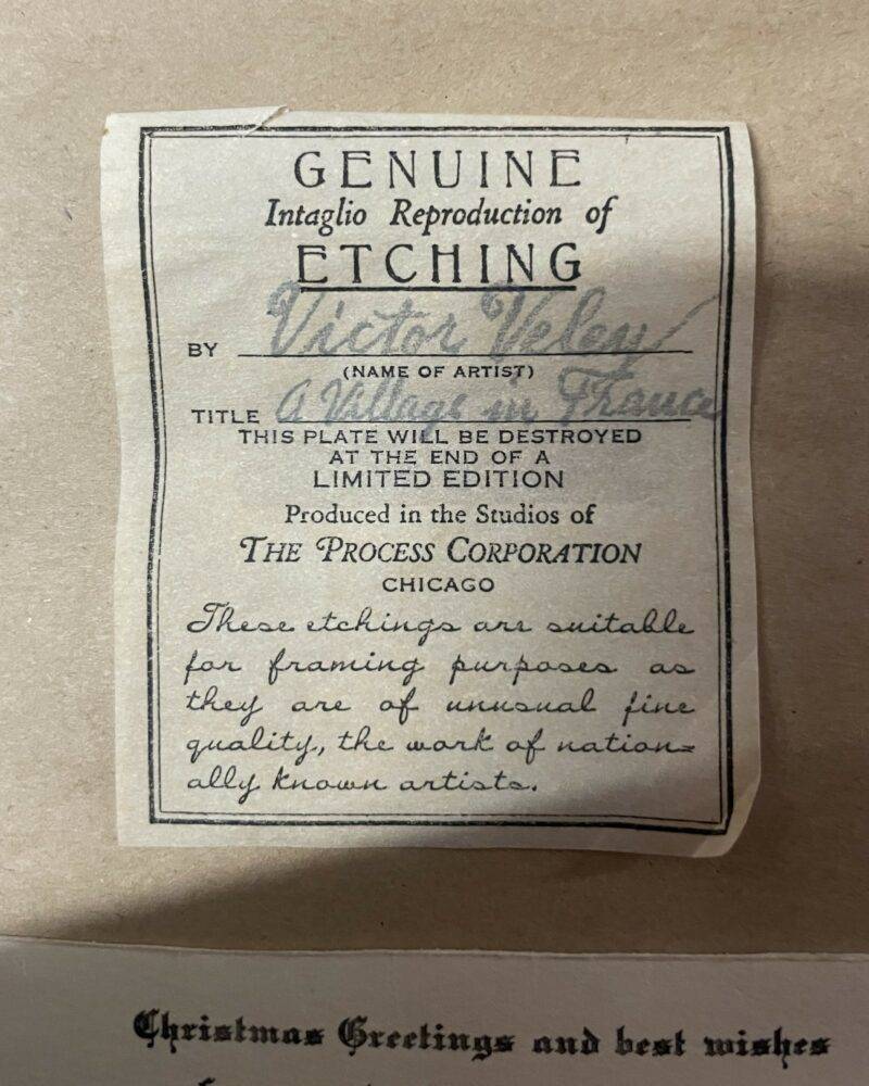 Engraving Aquatint Valarie Signed Front and Back with Certificate of Authenticity European - Image 5