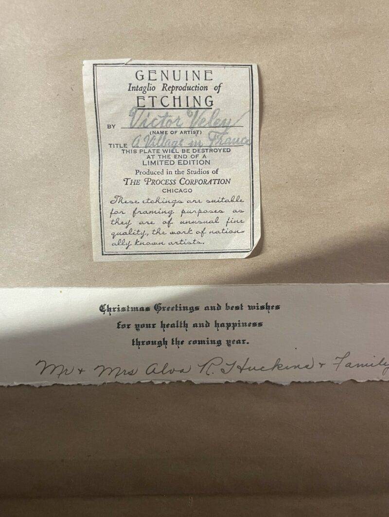 Engraving Aquatint Valarie Signed Front and Back with Certificate of Authenticity European - Image 4