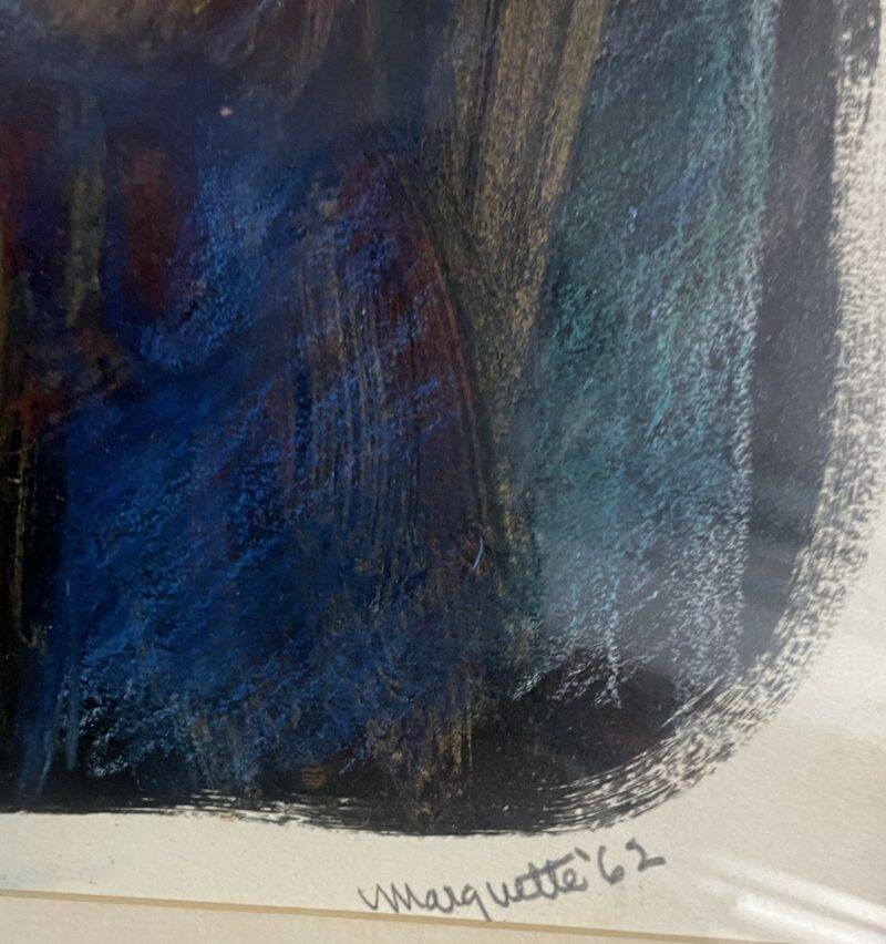 Margrette 1960's Original Pastel on Paper Surrealist Painting 14 x 18 - Image 3