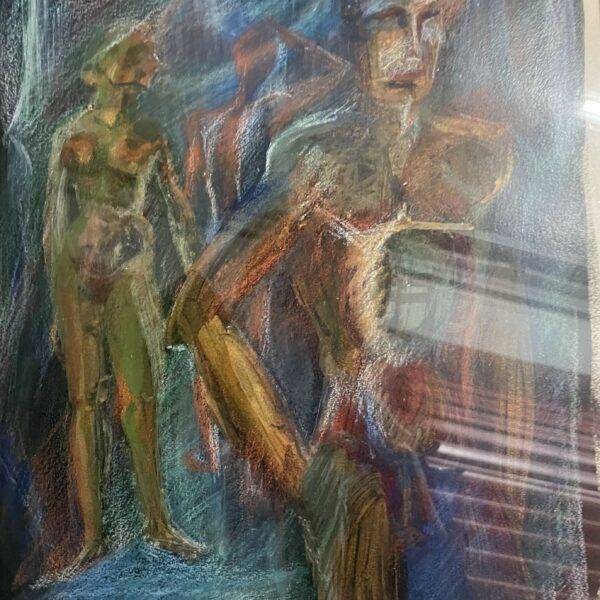 Margrette 1960's Original Pastel on Paper Surrealist Painting 14 x 18