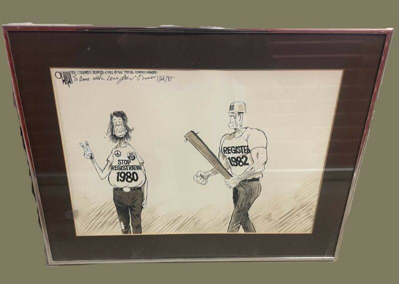 Jack Ohman Original Political Satire Cartoon Art 1980's w/ Provanance From Artist - Image 5