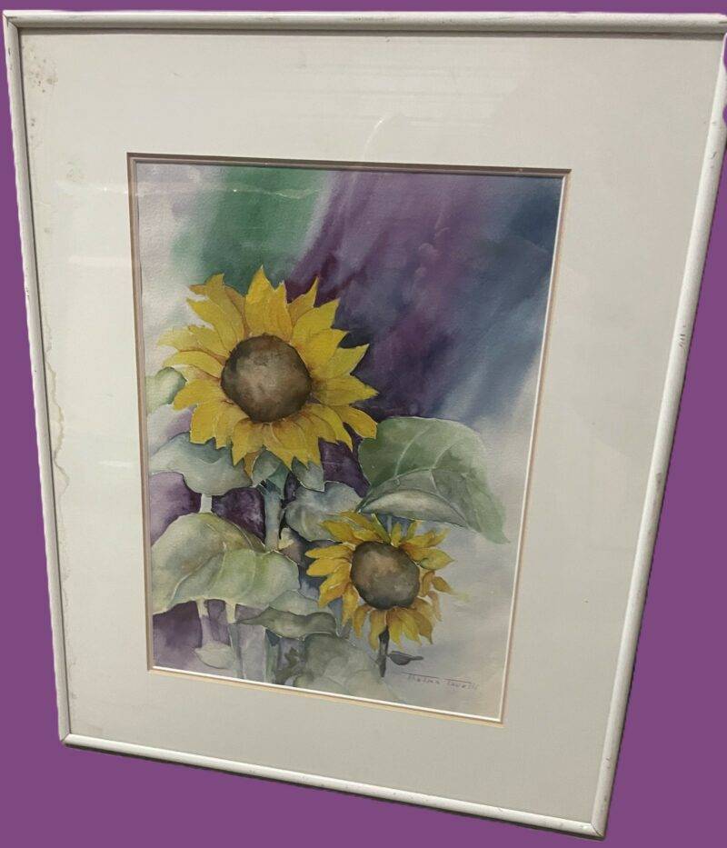 Thelma Tavalli - Smiling Faces - Sunflowers Original Watercolor 14 x 20 - Image 2