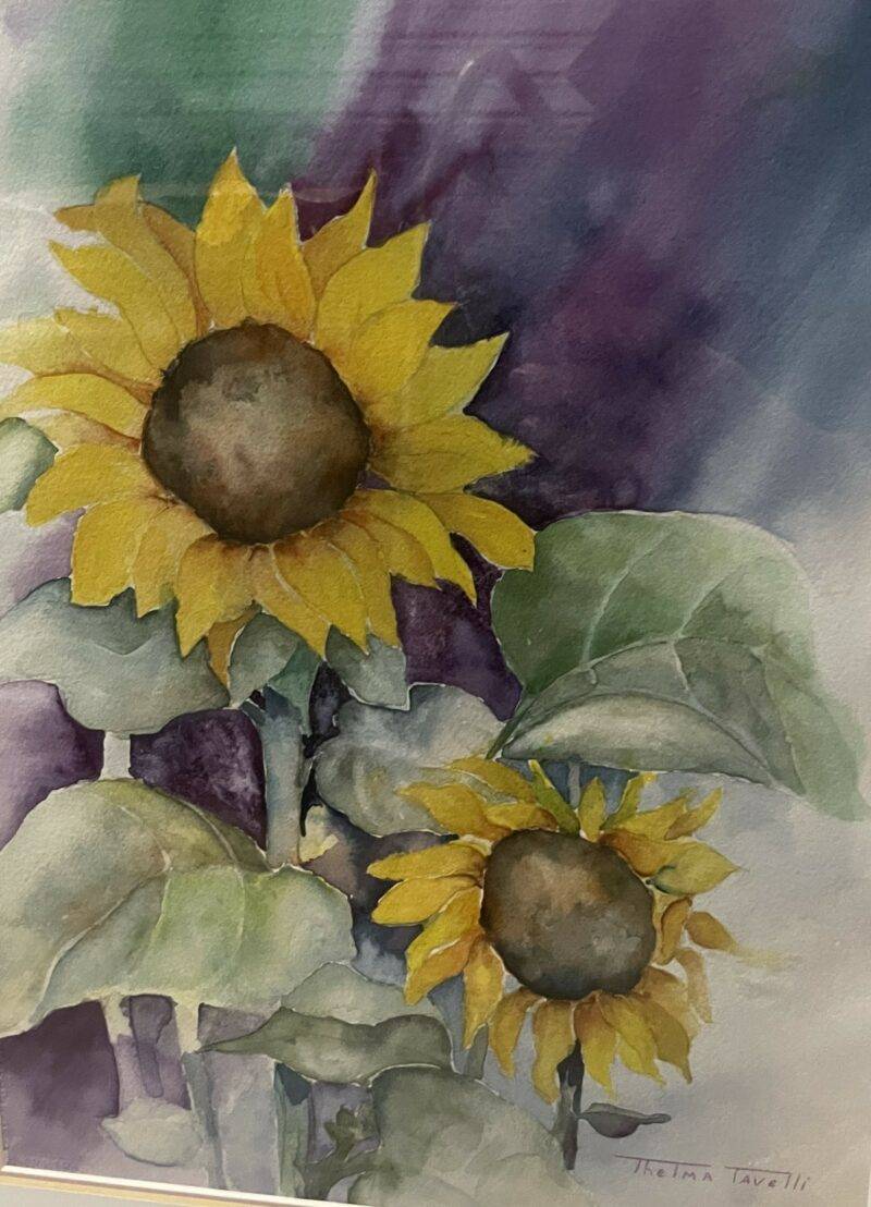 Thelma Tavalli - Smiling Faces - Sunflowers Original Watercolor 14 x 20