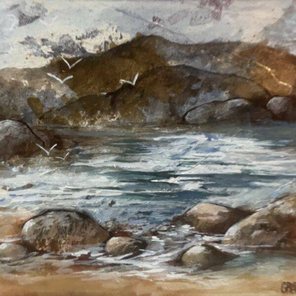 Joan Graber Original Watercolor - Listed Oregon Coast Artist 18 x 24