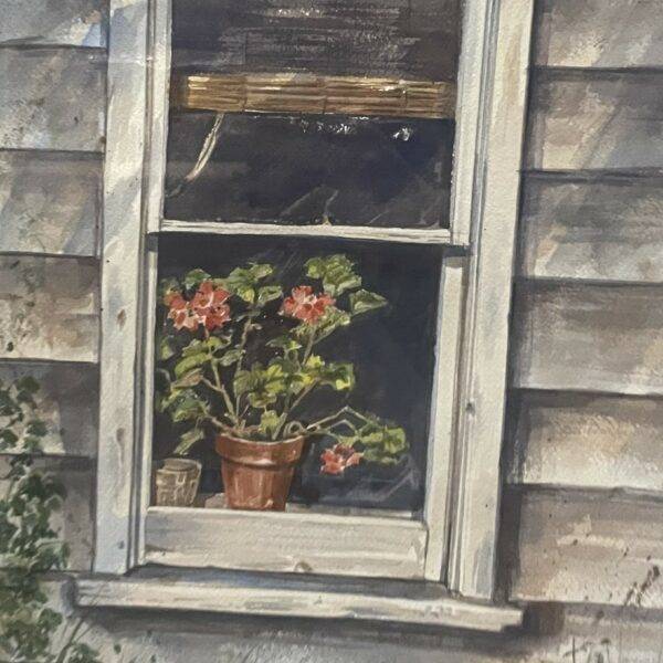 Joyce Rogers - Through the Window - Original Signed Watercolor Listed Artist 16 x 28