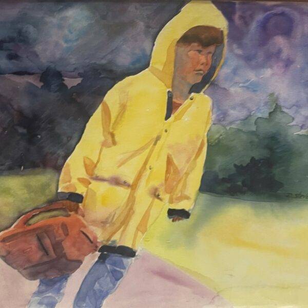 School Days Large Original Watercolor by Oregon Artist 24" x 36"