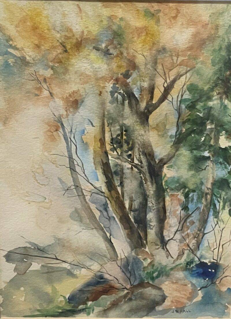 Beautiful Original Abstract Watercolor Antique Lake Oswego Estate Find