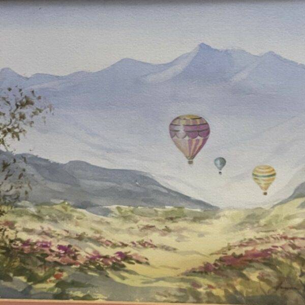 Original Hot Air Balloon Landscape Painting 18" x 24"