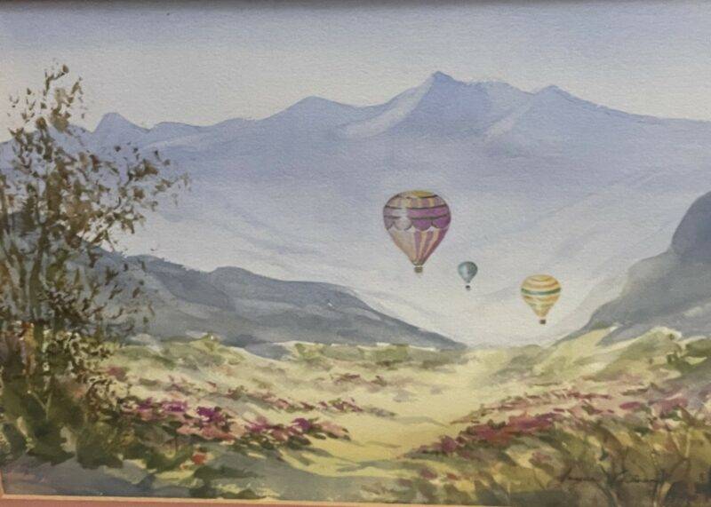 Original Hot Air Balloon Landscape Painting 18" x 24"
