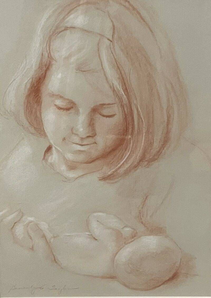 Beverly Taylor - Original Watercolor Painting Drawing "First Born" - Washington Artist