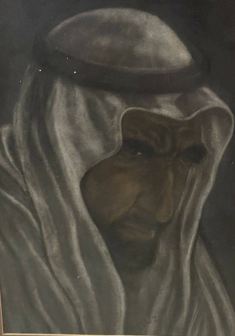 Beautiful Portrait of Man Pastel Painting Framed
