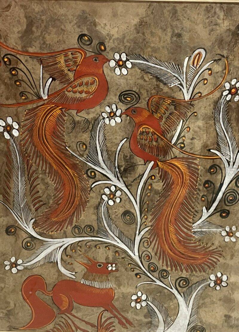 Rare Aboriginal Painting on Velum Leather 18" x 24"