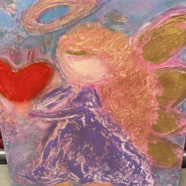 I Carry Your Heart in Mine Rachelle Carr Painting Scuplture 24K Gold on Canvas