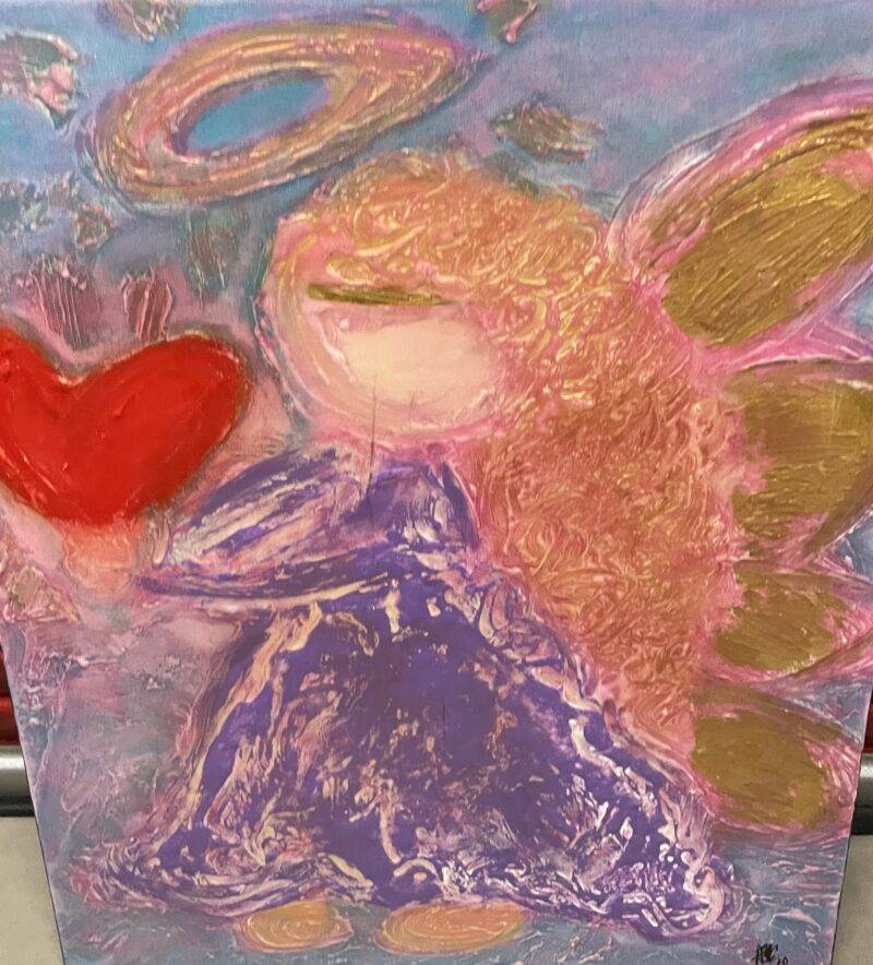 I Carry Your Heart in Mine Rachelle Carr Painting Scuplture 24K Gold on Canvas