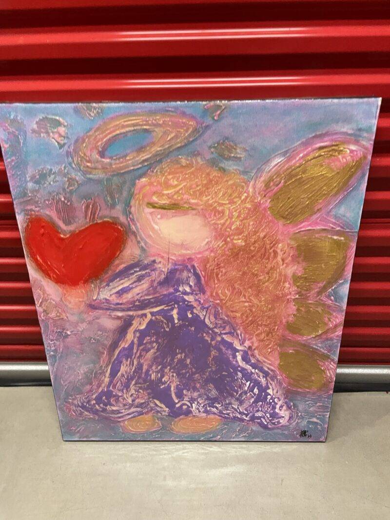 I Carry Your Heart in Mine Rachelle Carr Painting Scuplture 24K Gold on Canvas - Image 2