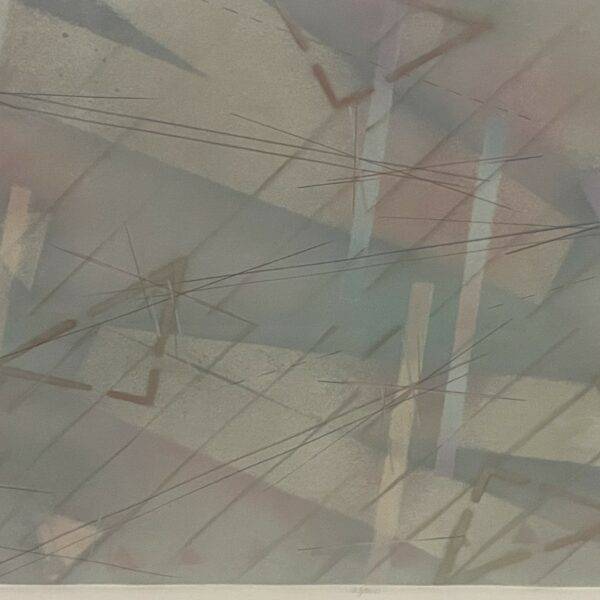 Abstract Monoprint Signed 1980's Pastel Colors